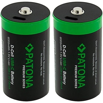 PATONA nabíjecí baterie LR20 mono D Li-lon 4000mAh 1,5V s USB-C nabíjením, 2ks v balení – Zboží Živě