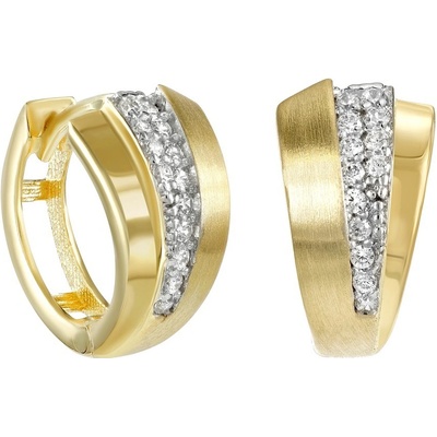 SILVEGO zlaté kruhové LILLA se zirkony QRGE604