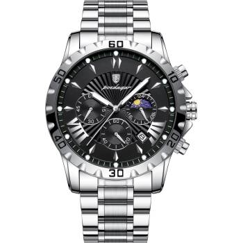 Poedagar Мъжки часовник Poedagar CS1817, неръждаема стомана, сребрист, черен циферблат (CS1817)