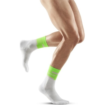CEP Bežecké ponožky The Run Mid Cut Socks men green white