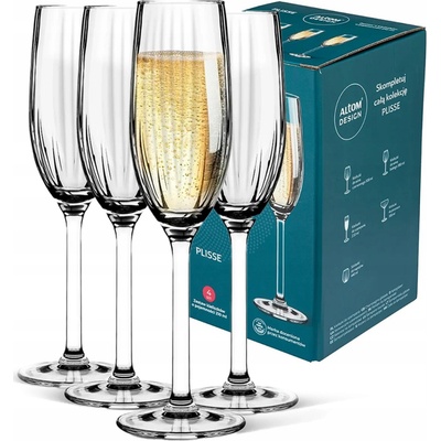 Design Sada skleničky na šampaňské prosecco Altom Plisse 4 x 210 ml