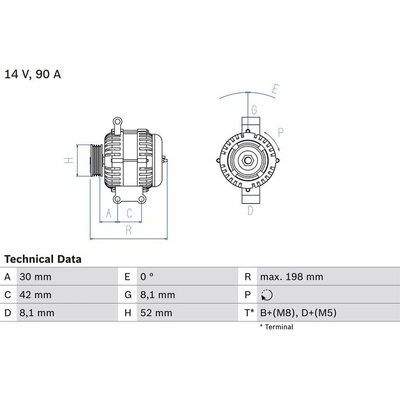 BOSCH 0 986 041 800 generátor (0986041800)