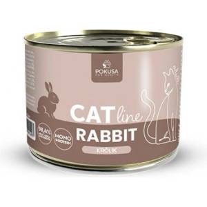 POKUSA CatLine 100% заешко месо, консерва за котки, БЕЗ ЗЪРНО, моно протеин, 200 гр - Полша
