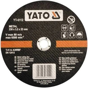 Yato Kotouč na kov 230 x 22 x 3,2 mm YT-6112