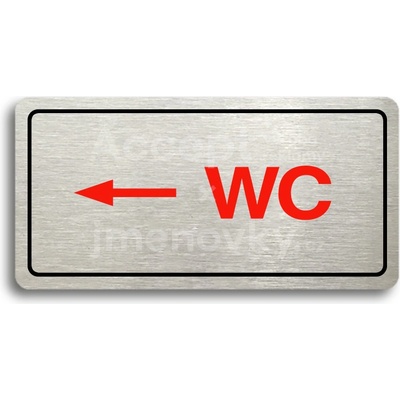 ACCEPT Piktogram WC VLEVO - stříbrná tabulka - barevný tisk
