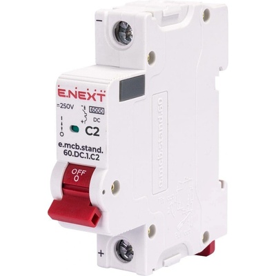 E.NEXT Jistič DC C2 2A 1P 250V DC 6 kA
