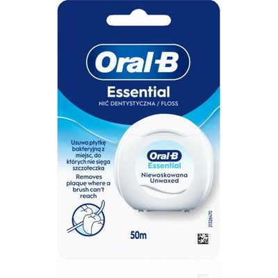 Oral-B Essential Floss Unwaxed nevoskovaná dentálna niť 50 m