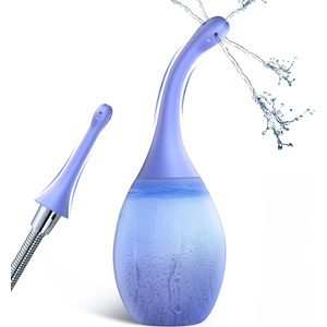 SuperLove Premium Anal Douche Enema with Bendable Silicone Nozzle Blue