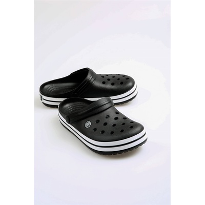 Moda Trend Дамски чехли тип сабо - Черни с Бял #369538 (369538_Черно)