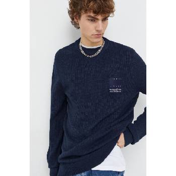 Tommy Hilfiger Пуловер Tommy Jeans мъжки в тъмносиньо от лека материя DM0DM18456 (DM0DM18456)