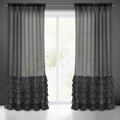 Záclona s volánmi DOLLY 140x250cm čierna