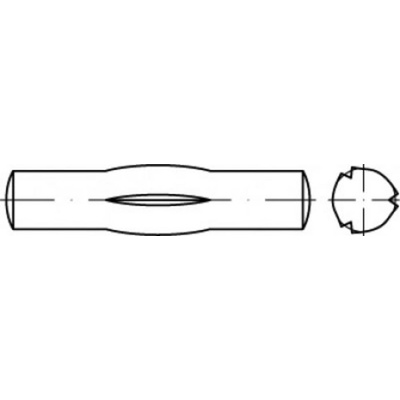TOOLCRAFT TO-5438166 čiastočne ryhovaný valcový kolík 8 mm ocel 100 ks