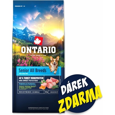 Ontario Senior All Breeds Monoprotein Turkey & Sweet Potatoes 12 kg