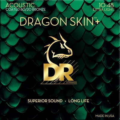 DR Strings Dragon Skin+ Coated 80/20 Extra Light Струни за акустична китара (DA8-10)