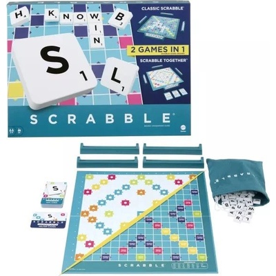 Scrabble 2 v 1 Originál a spoločenská hra - maďarský jazyk
