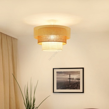 Brilagi - Плафон CEDAR LUNETA 1xE27/15W/230V пр. 45 ратан/кафяв/крем (BG1132)