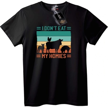 NOONEBRAND Тениска Не Ям Приятелите Си - M, Black
