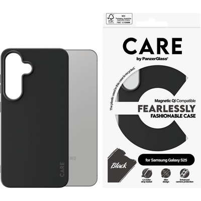 Panzer Гръб Care by PanzerGlass за Samsung Galaxy S25, Fashionable Case, QI Compatible, Черен