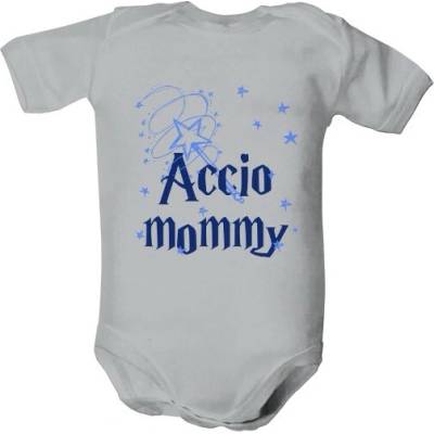 T shock Dětské body s potlačou Accio mommy dětské Šedá melír