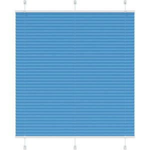 vidaXL Плисирана щора, синя, 120x100 см, ширина на плата 119, 4 см, полиестер (4015181)