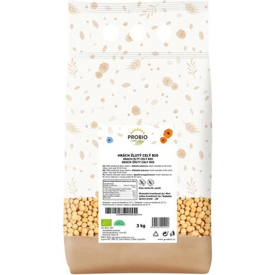 Probio Hrách BIO žlutý celý loupaný 3 kg