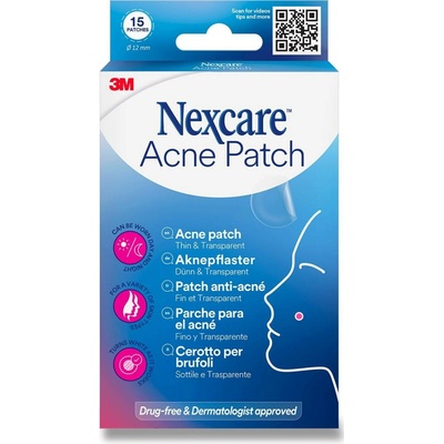 Nexcare průhledná náplast na akné 1 x 15 x 12 mm 15 ks