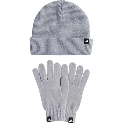adidas dámský set čepice a rukavice Glove + beanie 2 Pcs. Set light grey heather/white Šedá