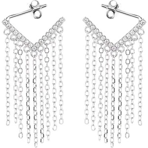 Silenti Jewelry Сребърни обеци "Водопад