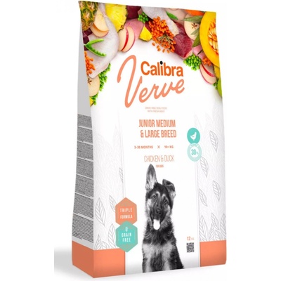 Calibra Dog Verve Grain Free Junior Medium & Large Chicken & Duck 14 kg
