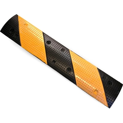 Černo-žlutý gumový zpomalovací práh FLOMA SB92 - délka 100 cm, šířka 20 cm, výška 3 cm – Zbozi.Blesk.cz