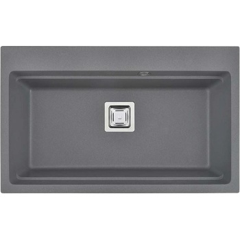 Inter Ceramic Кухненска мивка icgs 8213 gray, гранит, едно корито, със сифон, 48х21х78см (8213 gray)