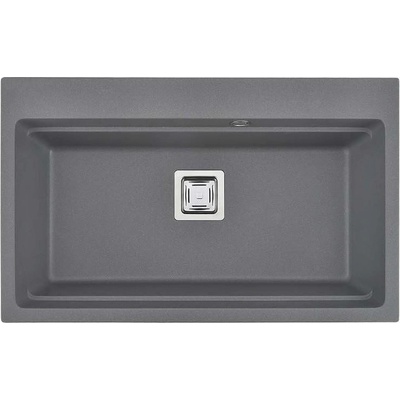 Inter Ceramic Кухненска мивка icgs 8213 gray, гранит, едно корито, със сифон, 48х21х78см (8213 gray)