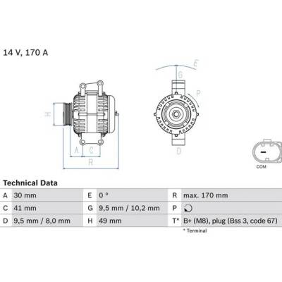 BOSCH Alternátor 0986082480