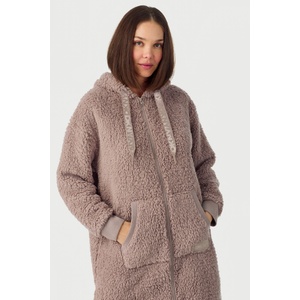 DKNY Дамски топлещ халат DKNY Chill as Can Be къс с качулка (YI30127_zup)