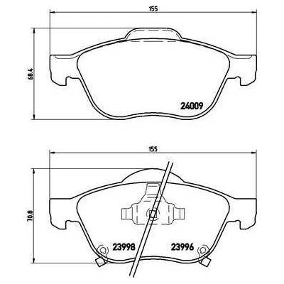Sada brzdových destiček, kotoučová brzda BREMBO P 83 043