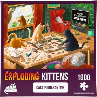 Exploding Kittens Пъзел Exploding Kittens от 1000 части - Котета под карантина (PQUAR-1K-6)