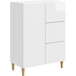 vidaXL Служебен шкаф Бял гланц 66 x 34, 5 x 90 см Инженерна дървесина (894629)