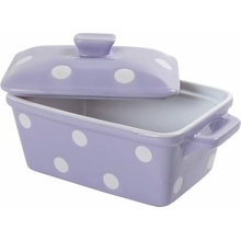 Isabelle Rose Keramická maselnička lila s bodkami 16,5 cm