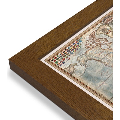 RayWorld Svět - nástěnná mapa Ray World Executive 136 x 92 cm Varianta: mapa v dřevěném rámu, Provedení: Pegi tmavý ořech