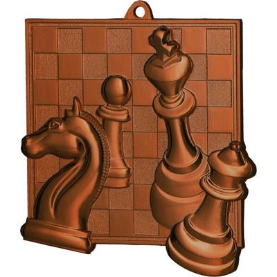 MD8046/B Medaila šach 69x65 mm hr.3 mm bronz 6,9x6,5x0,3 cm