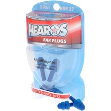 HEAROS Multi-Purpose Series Ear Plugs Blue NRR 25db 2 Pairs