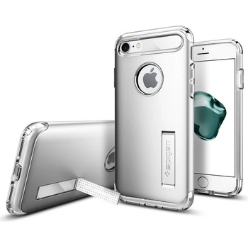 Spigen Slim Armor Case - хибриден кейс с поставка и най-висока степен на защита за iPhone 8, iPhone 7 (сребрист)