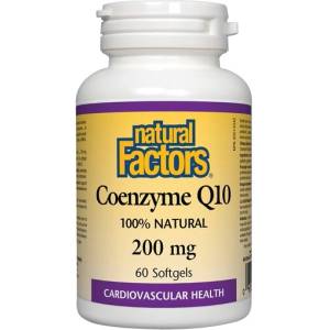 Natural Factors Coenzyme Q10/ Коензим Q10 200 mg х 60 софтгел капсули Natural Factors (20722 NF)