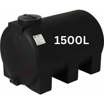 MAVIL Резервоар за питейна вода mavil, цилиндричен хоризонтален 1500 л (черен) (5-1500)