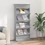 vidaXL Етажерка за списания Сив Сонома 70 x 41 x 156 см (899524)