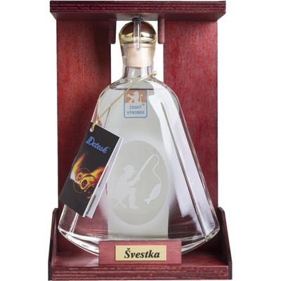Detesk Slivka 40% 0,35 l (darčekové balenie fľaša s rybárom)