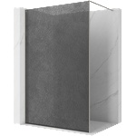 Mexen Kioto преграда за душ Walk-in 150 x 200 см, напукан графит 12 мм, матиран никел (800-150-101-97-44-X)