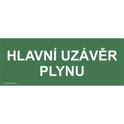 Samolepka "Hlavní uzávěr plynu" 210x80 mm