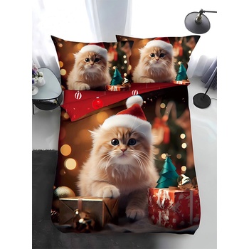 EmonaMall Двулицево коледно спално бельо, размер за приста (реално изображение) EmonaMall, 4 части - Модел S17367 (S17367-6666d4)