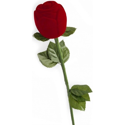 Šperky4U Dárková krabička na prsten - růže na stonku, barva červená KR0029-RD – Zboží Mobilmania